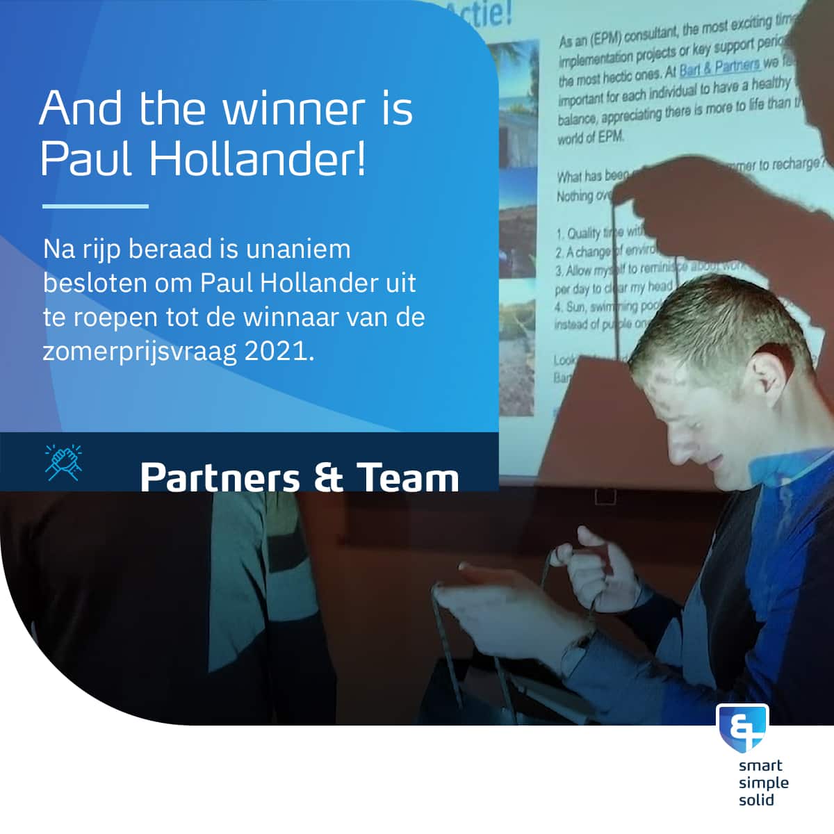And the winner is Paul Hollander!